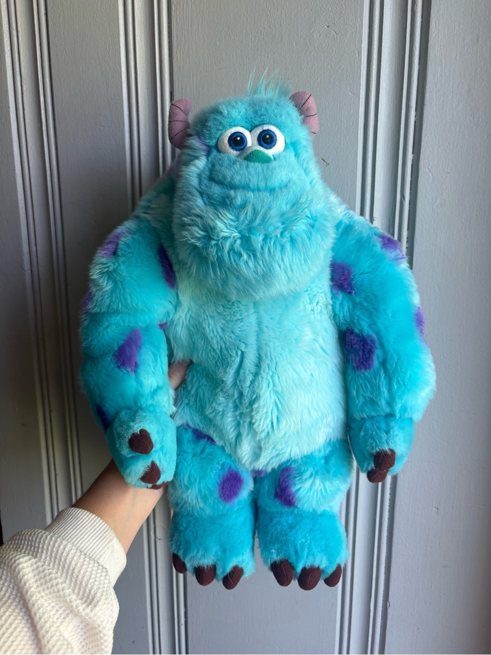 Disney Sulley Plush Toy - Bright Blue with Purple Spots Large